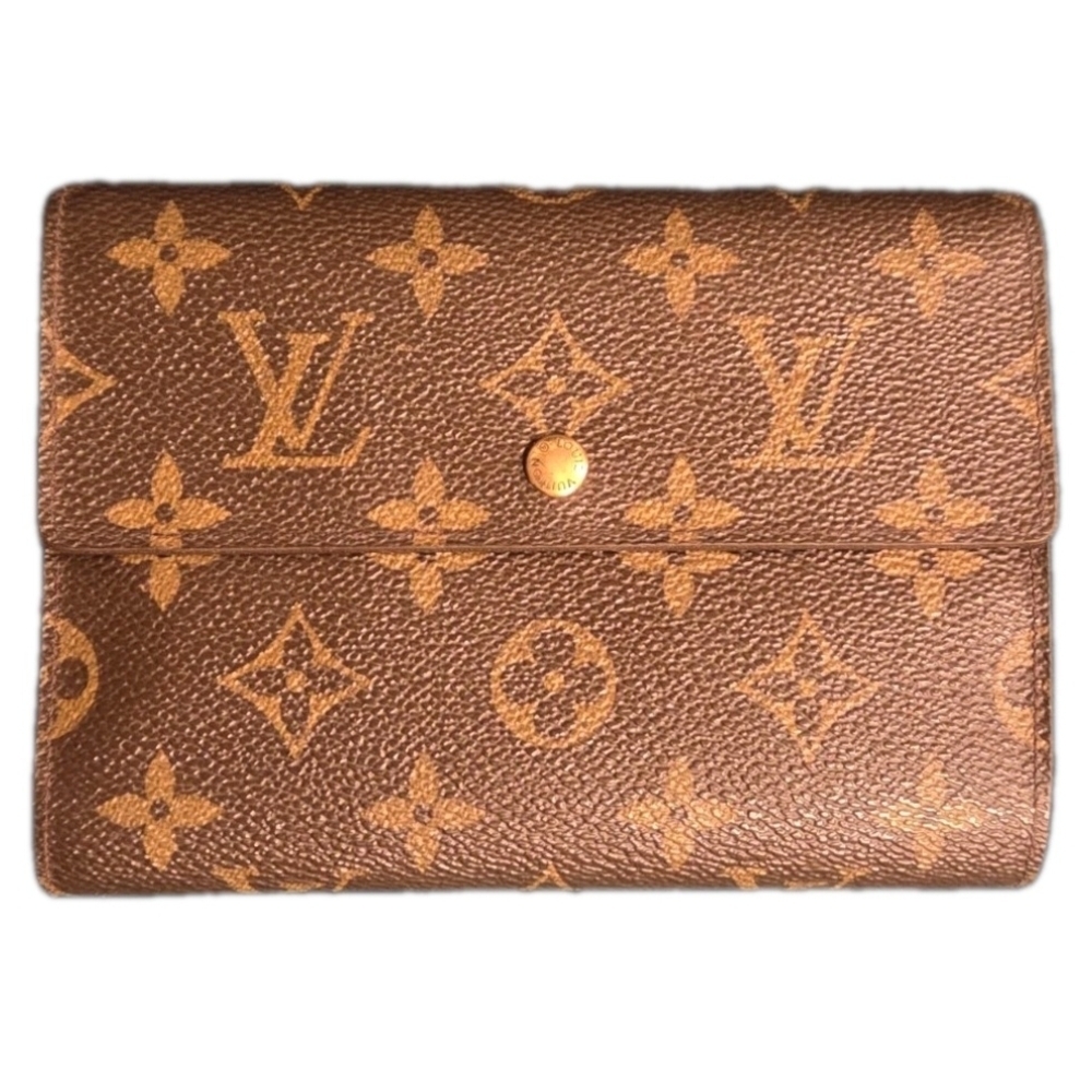 LOUIS VUITTON LV Monogram Canvas Leather Continental Clutch Wallet ( EUC)